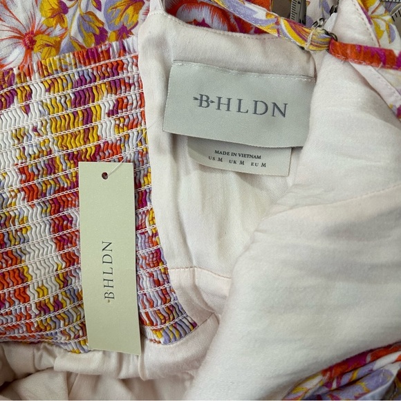 NWT BHLDN Sadie Fit and Flare Floral Linen Dress Wedding Guest Dress Size Medium - Picture 6 of 15